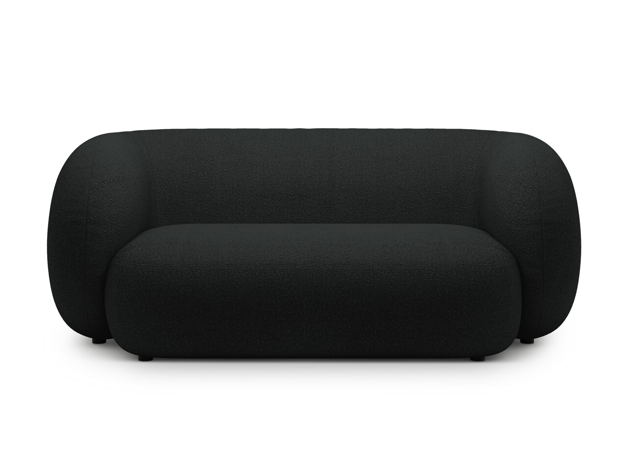Canapea modulara 2 locuri, Kate, Micadoni Home, 183x99x76 cm, tesatura boucle, negru - imagine 5